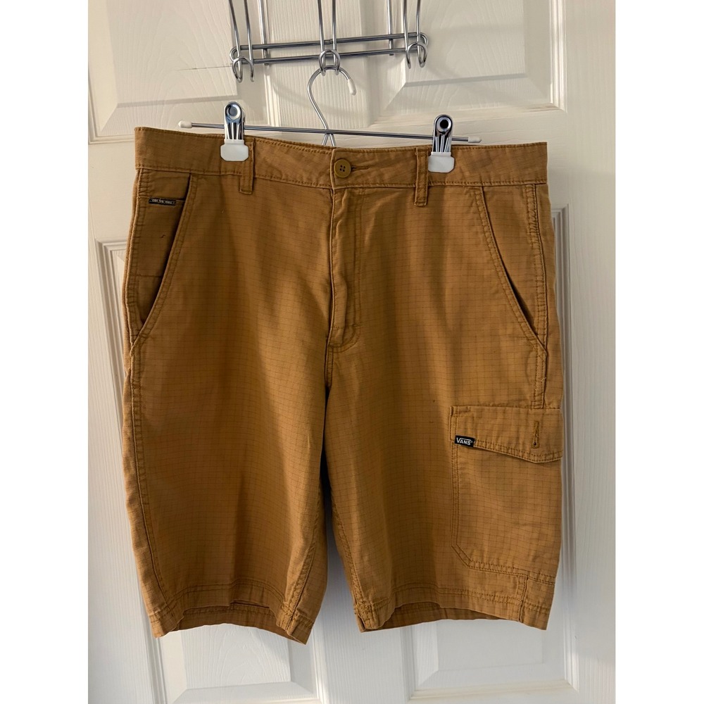 Vans Mens Cargo Shorts Size 34 Brown Ripstop Skate Utility Casual Outdoor EUC